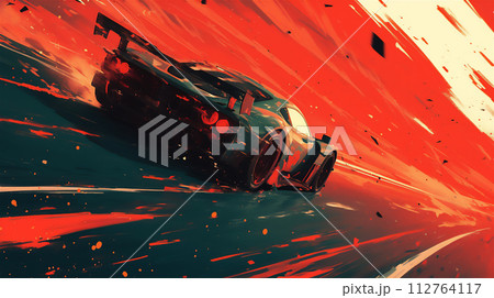 モータースポーツレーシングカーのイラスト モータースポーツレーシングカーのイラスト 112764117