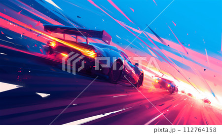 モータースポーツレーシングカーのイラスト 112764158