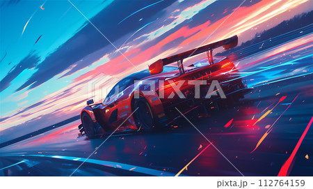 モータースポーツレーシングカーのイラスト 112764159