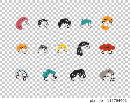 Icon illustration of profile of children and adults 112764408