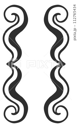 Curly brackets element. Black decorative ornate braces 112765434