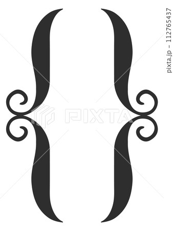 Black brackets. Curly parenthesis pair. Elegant decoration Black brackets. Curly parenthesis pair. Elegant decoration 112765437