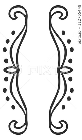 Doodle braces. Decorative frame element. Ornate brackets Doodle braces. Decorative frame element. Ornate brackets 112765448