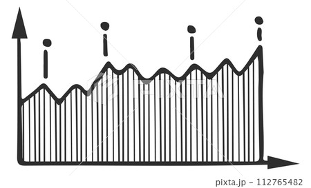 Area chart doodle. Hand drawn business analytics icon Area chart doodle. Hand drawn business analytics icon 112765482