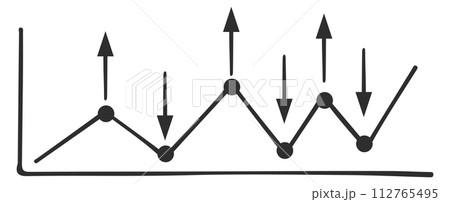 Growth and decline chart. Business doodle step icon 112765495