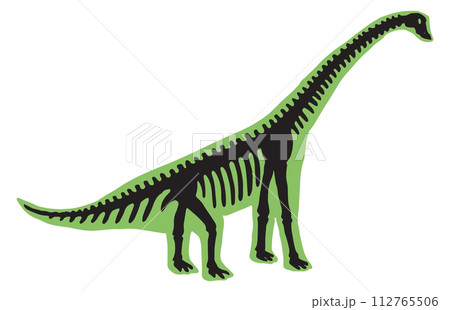 Diplodocus skeleton icon. Colorful prehistoric animal design 112765506
