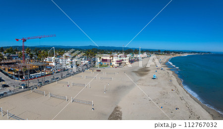 Aerial view of the Santa Cruz beach town in California, USA. 112767032
