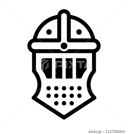 black vector knight icon on white background 112768003