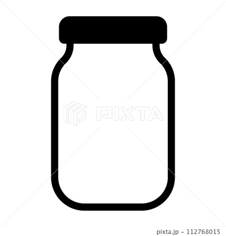 black vector jar icon on white background 112768015