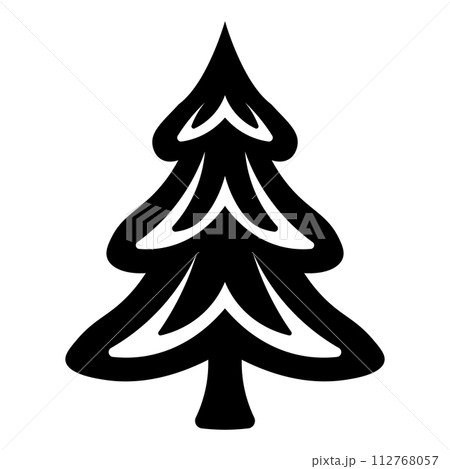 vector christmas tree icon on white background 112768057