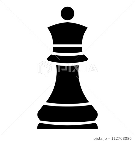 black vector chess icon on white background 112768086