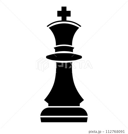 black vector chess icon on white background 112768091