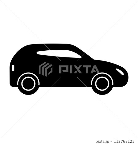 black vector hatchback icon on white background black vector hatchback icon on white background 112768123