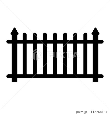 black vector fence icon on white background black vector fence icon on white background 112768184