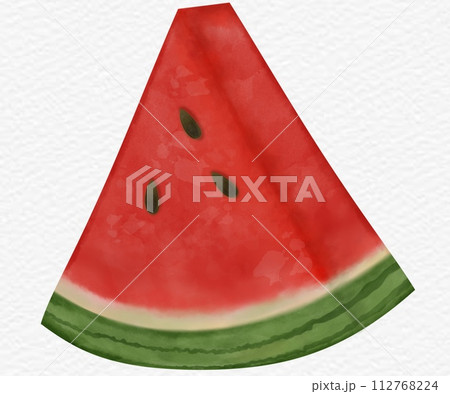 watermelon illustration set,slice of watermelon hand drawn watercolor paint.	 112768224