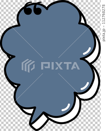 Colorful pastel blue color speech bubble balloon with quotation marks, icon sticker memo keyword planner text box banner, flat png transparent element design 112768278