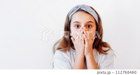 Scared child kid fear afraid little girl oh no 112768460