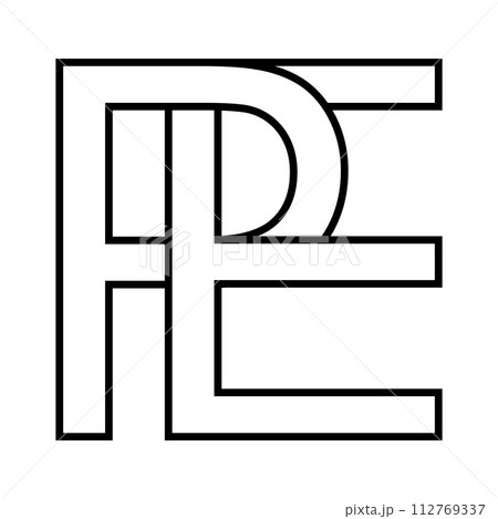 Logo sign pe, ep icon double letters logotype p e 112769337