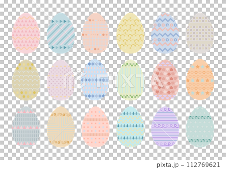 復活節彩蛋圖示集插圖 112769621