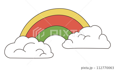 Rainbow and Clouds Vector Scene 112770063