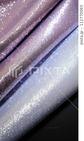 Glitter bokeh of satin fabric for background. Textile close up 112770065