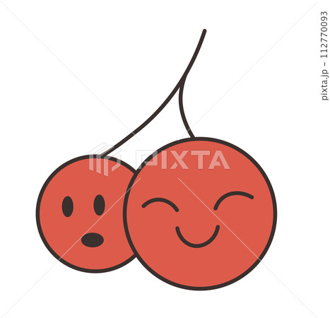 Smiling Cherries Cute vector illustration 112770093