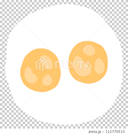 Twin Egg Fried Cartoon illustration Cute Twin Egg Fried Drawing Breakfast Twin Egg Fried Isolated illustration 112770513