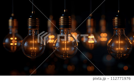 アンティークな裸電球 112771976