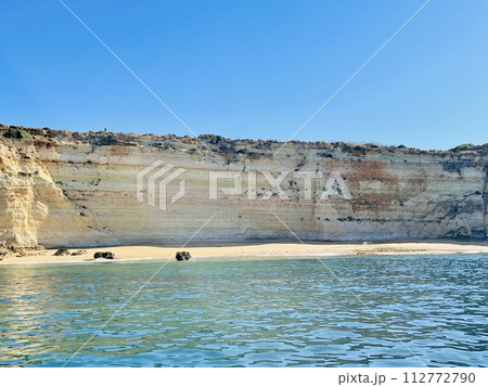 Beautiful view of Benagil Cave in Carvoeiro Algarve Portugal Beautiful view of Benagil Cave in Carvoeiro Algarve Portugal 112772790