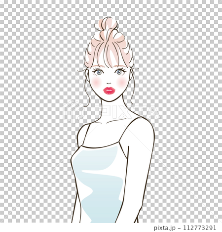 シニヨンヘアの女性 112773291