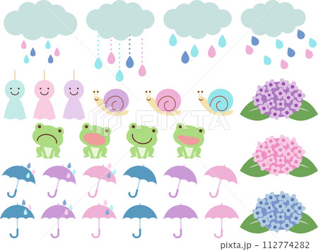 梅雨イラストセット 112774282