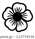 black vector poppy icon on white background 112774536