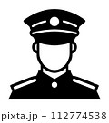 black vector policeman icon on white background 112774538