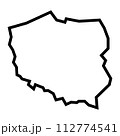 vector poland outline map on white background 112774541