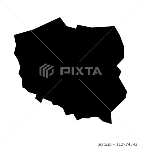 black vector poland map on white background 112774542