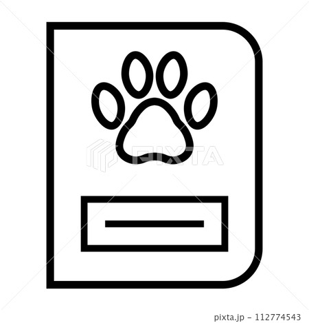 black vector pet passport icon on white background black vector pet passport icon on white background 112774543