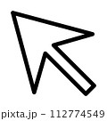 black vector mouse arrow icon on white background 112774549