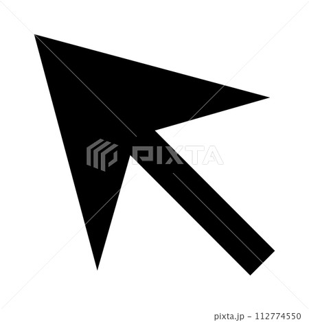 black vector mouse arrow icon on white backgroundのイラスト素材 [112774550 ...