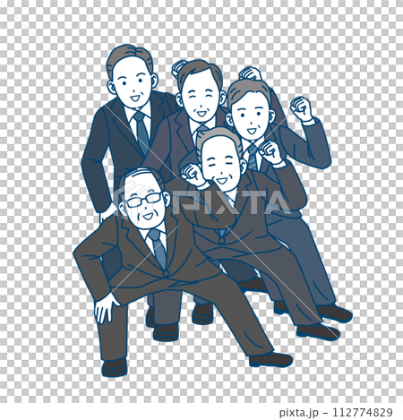中年上班族一起跳舞的插圖 112774829