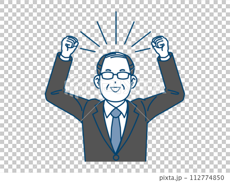 一個快樂的中年辦公室職員的插圖 一個快樂的中年辦公室職員的插圖 112774850