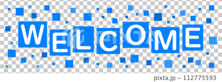 English illustration of WELCOME with colorful letters English illustration of WELCOME with colorful letters 112775593