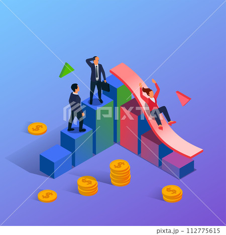 Isometric business and marketing composition 112775615
