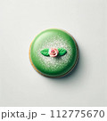 AI-generated content. Swedish Traditional Princess Cake against white background, Overhead shot 112775670