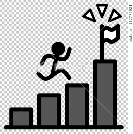 Illustration of a bar graph of goals by aggregating increasing data 112775921