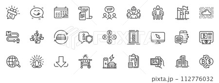 Icons pack as Engineering team, International copyright and Lotus line icons for app include Bitcoin exchange, Smile, Yummy smile outline thin icon web set. Internet, Door, Teamwork pictogram. Vector Icons pack as Engineering team, International copyright and Lotus line icons for app include Bitcoin exchange, Smile, Yummy smile outline thin icon web set. Internet, Door, Teamwork pictogram. Vector 112776032