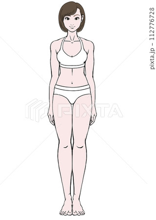 若い女性_基本の立ちポーズ_下着姿 若い女性_基本の立ちポーズ_下着姿 112776728