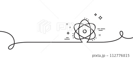 Atom Line Pattern Atom line icon. Continuous one line with curl....のイラスト素材 [112776815 ...