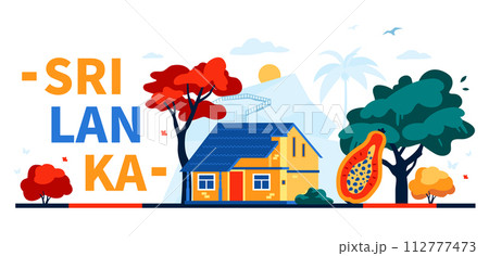 House of Sri Lanka people - modern colored vector illustration 112777473