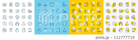 Vector icons set of Qr code, Contactless payment and Heart line icons pack for web with Time management, 360 degrees, Marketplace outline icon. Search file, Save planet, Timer pictogram. Vector 112777719