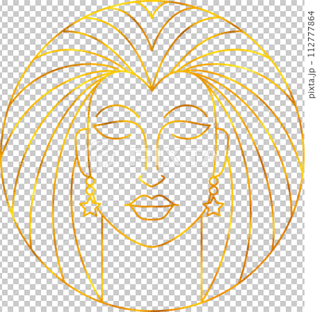 Virgo zodiac sign in line art style with golden foil effect. Virgo zodiac sign in line art style with golden foil effect. 112777864